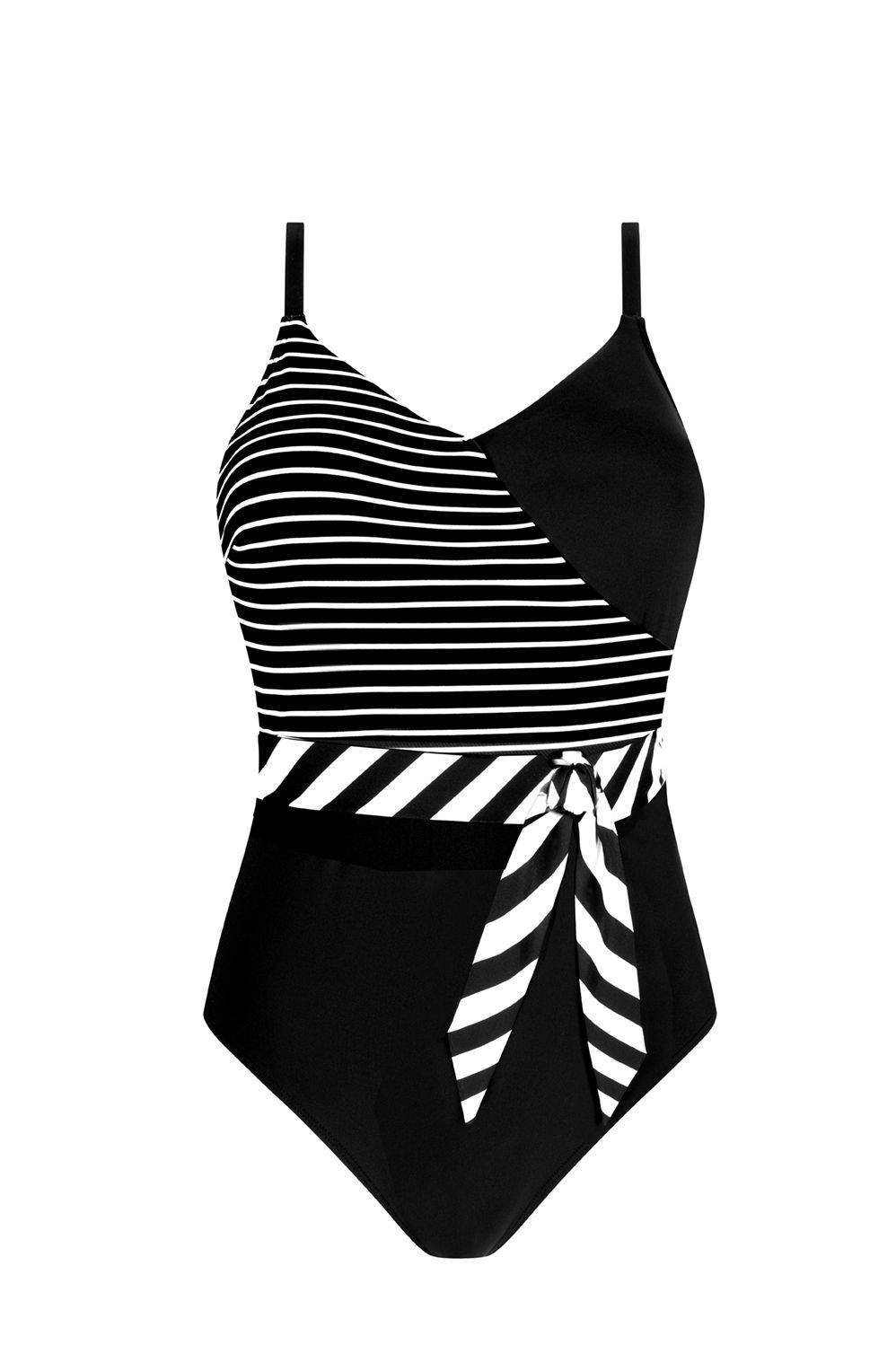maillot de bain noir et blanc