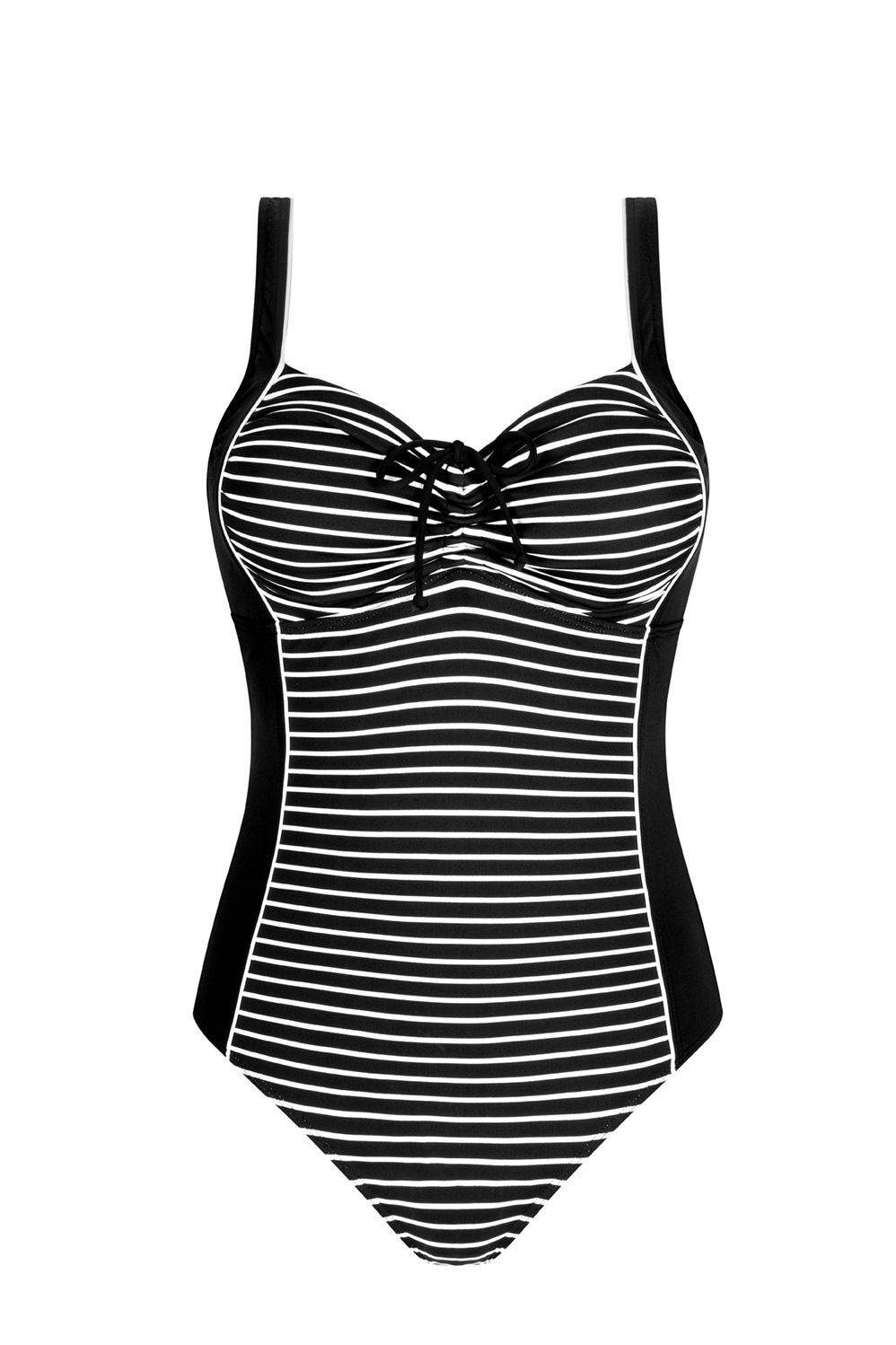 maillot de bain marinière noir et blanc