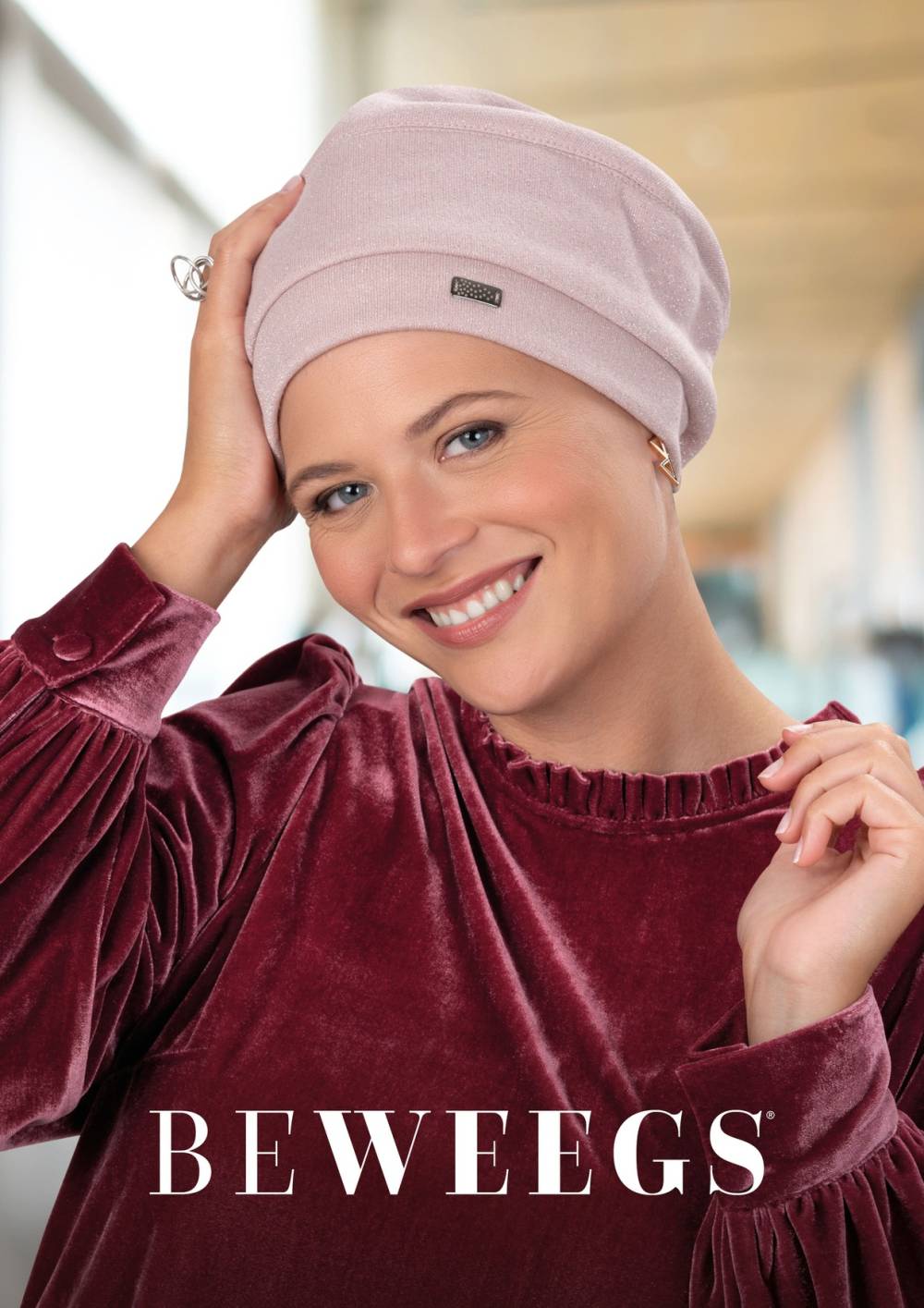 Béret coton_rose argent